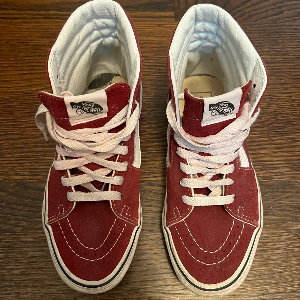 RARE Vans red suede high tops